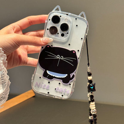 Cute Cat Ear Mobile Phone Case Big Face Cat Bracelet Protective Cover