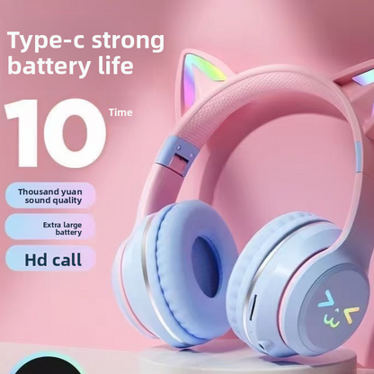 Cute Cat Ear Wireless Bluetooth Headset