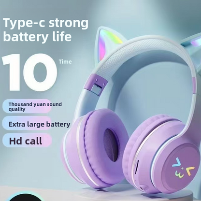 Cute Cat Ear Wireless Bluetooth Headset