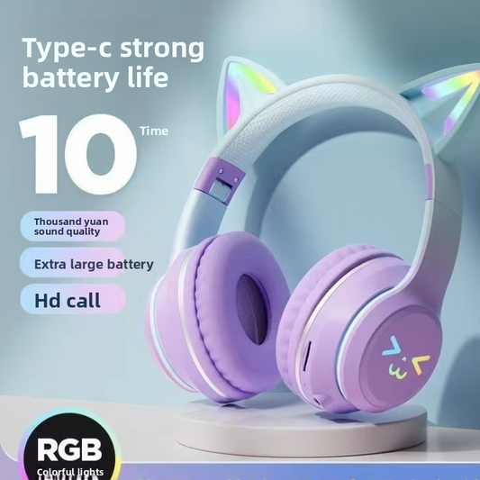 Cute Cat Ear Wireless Bluetooth Headset