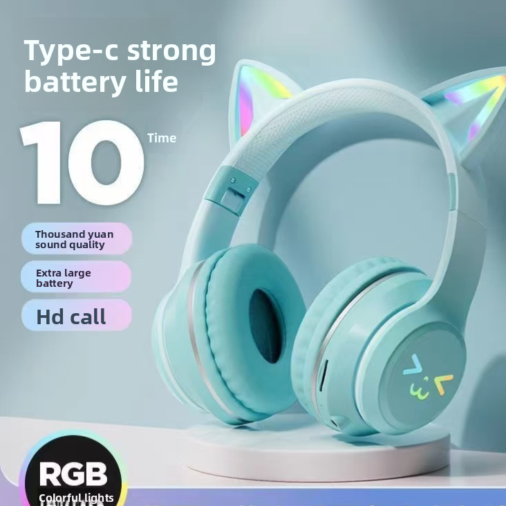 Cute Cat Ear Wireless Bluetooth Headset