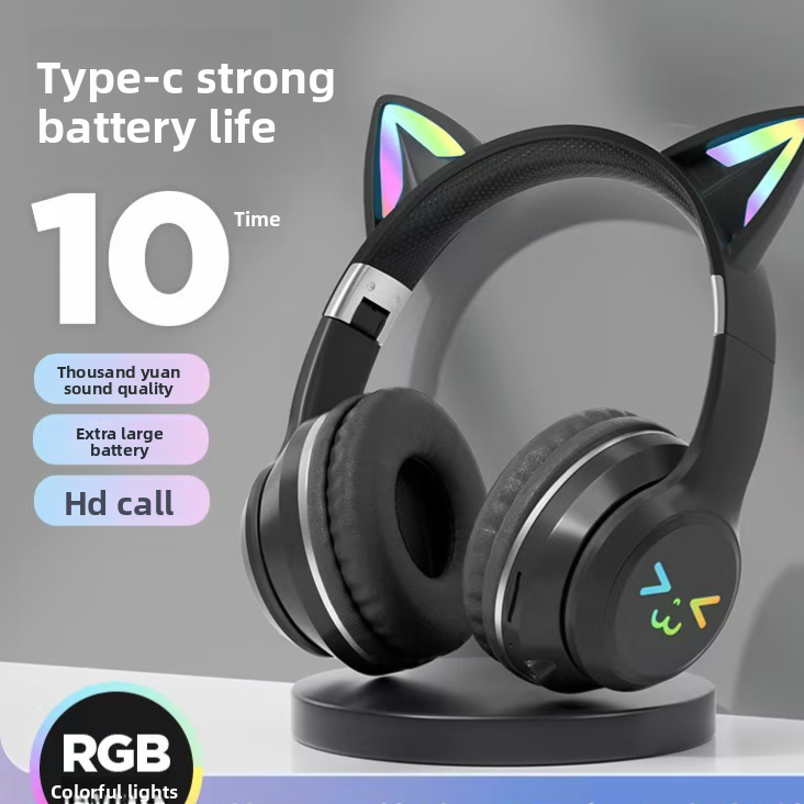 Cute Cat Ear Wireless Bluetooth Headset