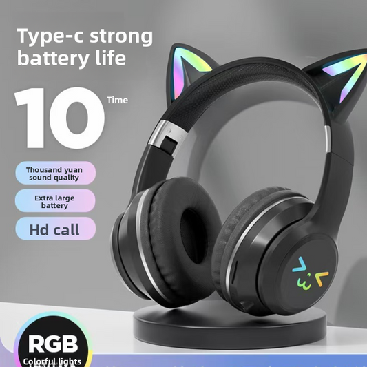 Cute Cat Ear Wireless Bluetooth Headset