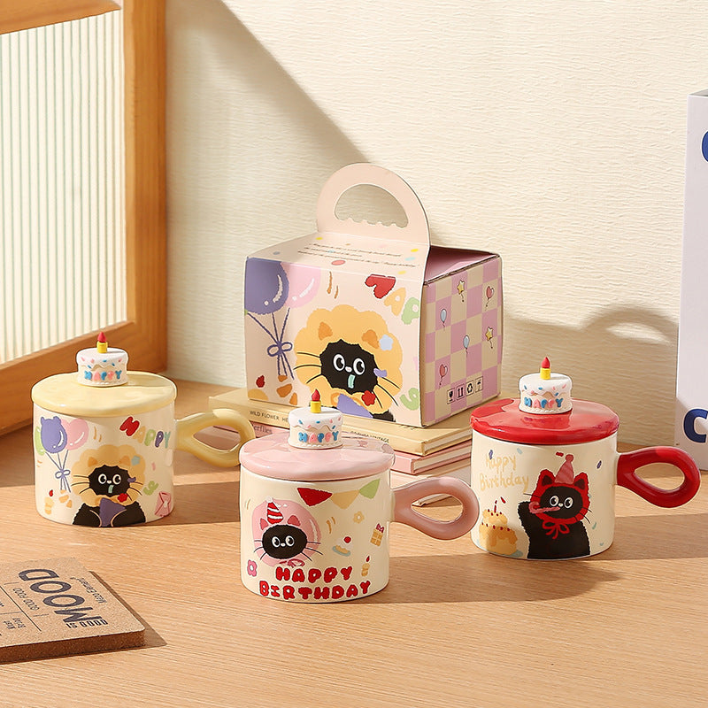 Cute cat gift box mugs