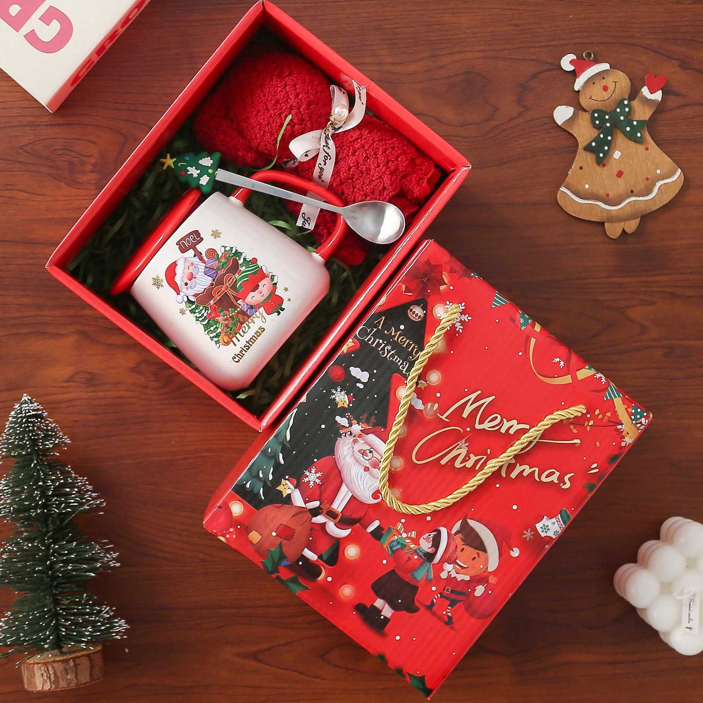 Cute Christmas water cup with spoon