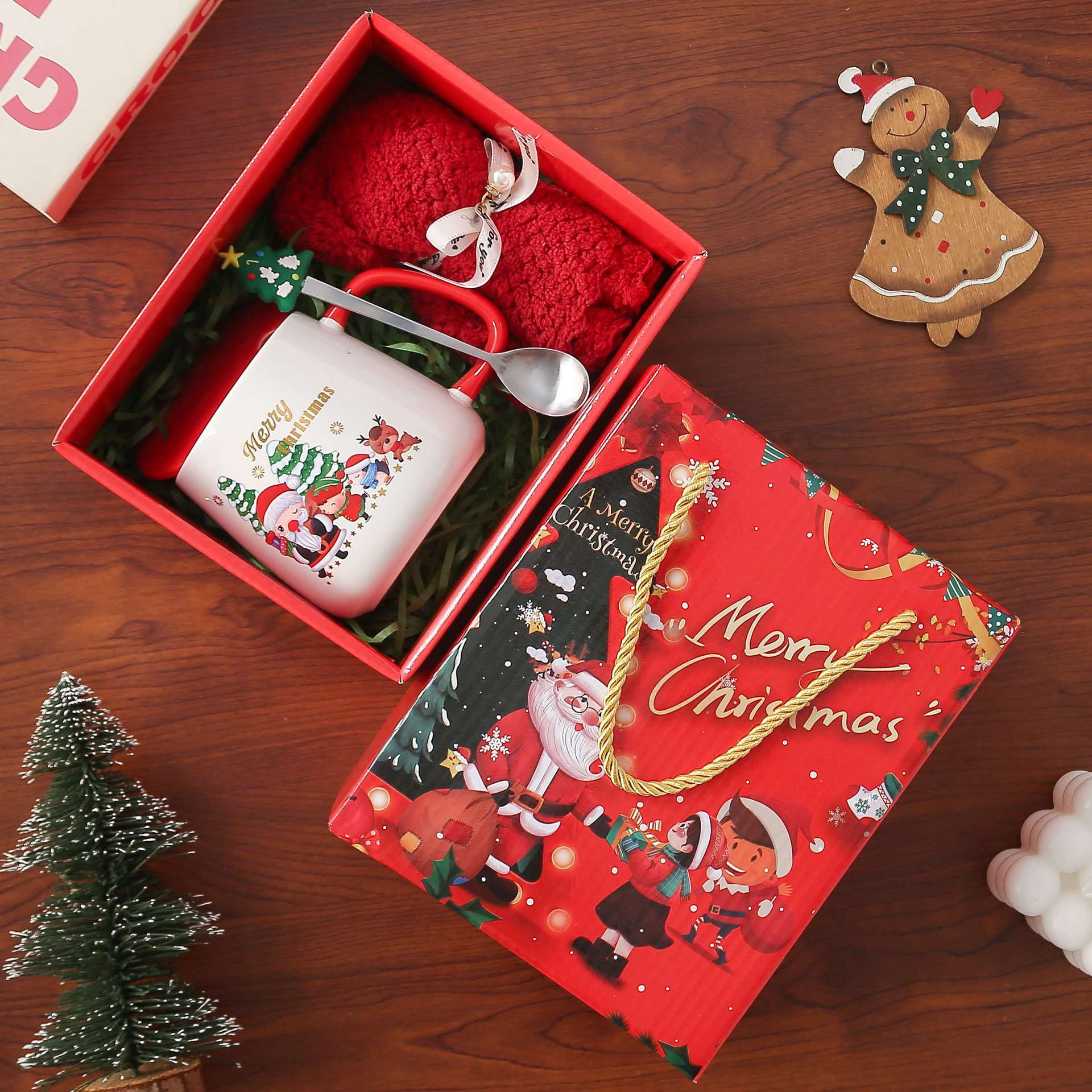 Cute Christmas water cup with spoon