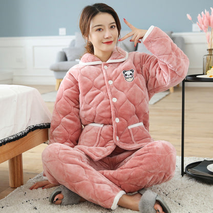 Cute coral fleece loungewear