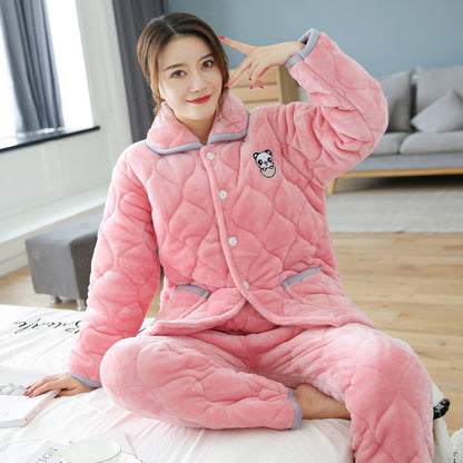 Cute coral fleece loungewear