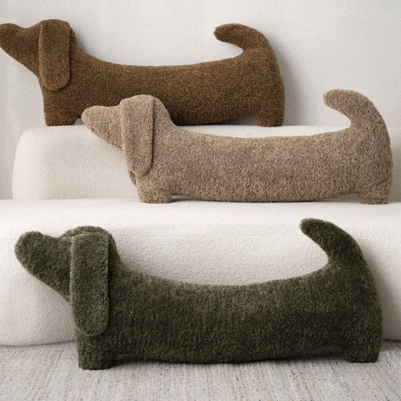 Cute Dachshund Plush Pillow for Sofa and Bed