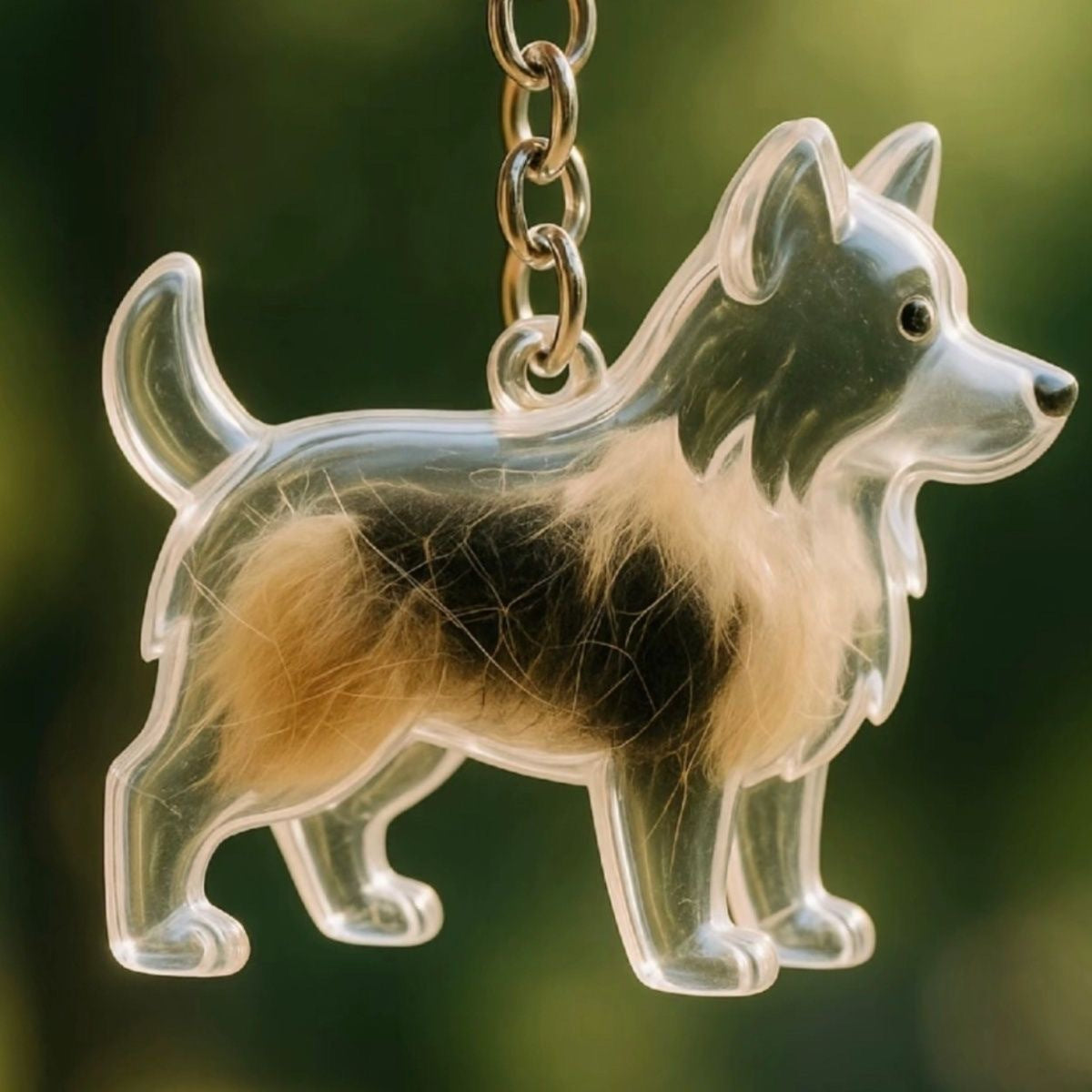 Cute Dog Design Hair Storage Capsule Keychain