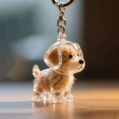 Cute Dog Design Hair Storage Capsule Keychain