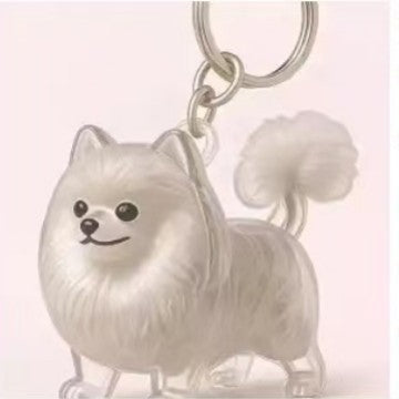 Cute Dog Design Hair Storage Capsule Keychain