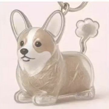 Cute Dog Design Hair Storage Capsule Keychain