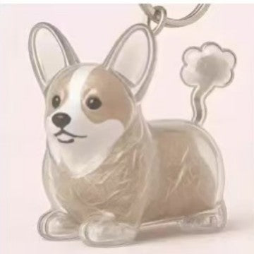 Cute Dog Design Hair Storage Capsule Keychain