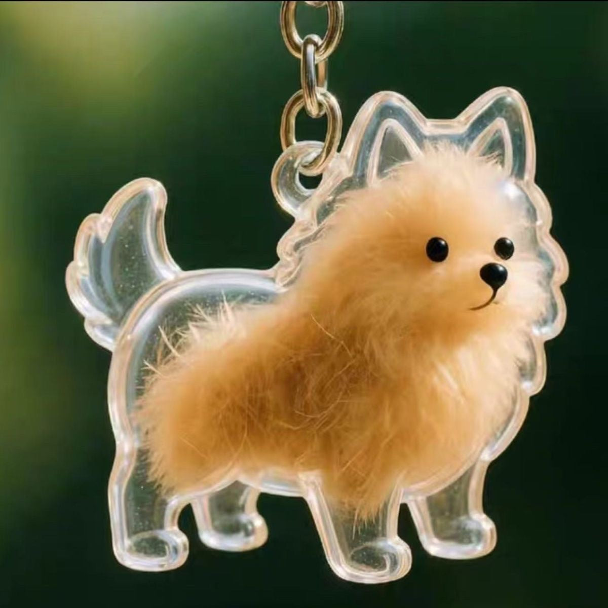 Cute Dog Design Hair Storage Capsule Keychain
