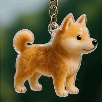 Cute Dog Design Hair Storage Capsule Keychain