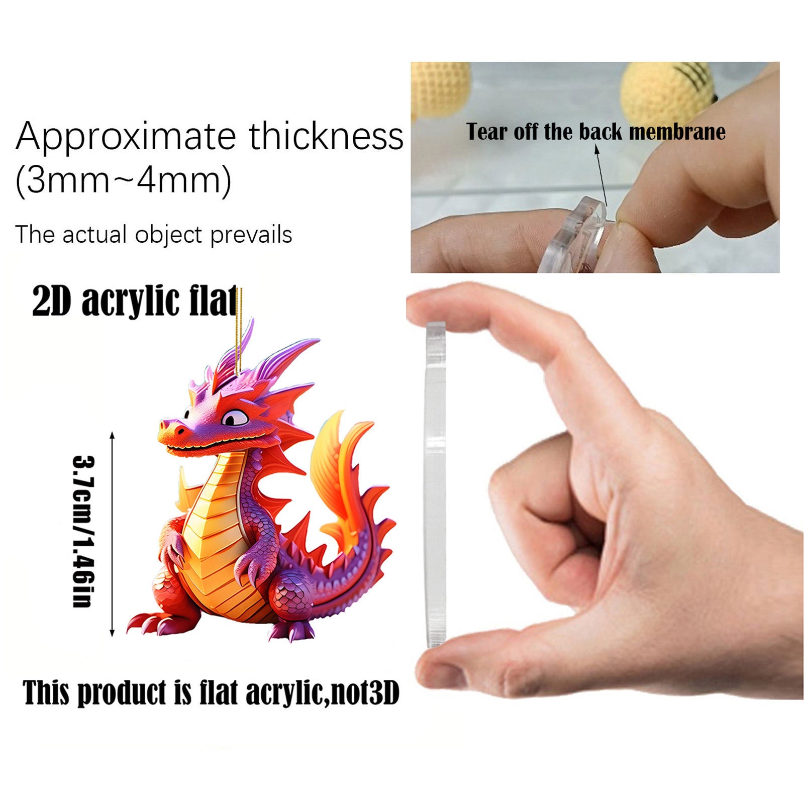 Cute Dragon Baby Blind Box Acrylic Hanging Ornament
