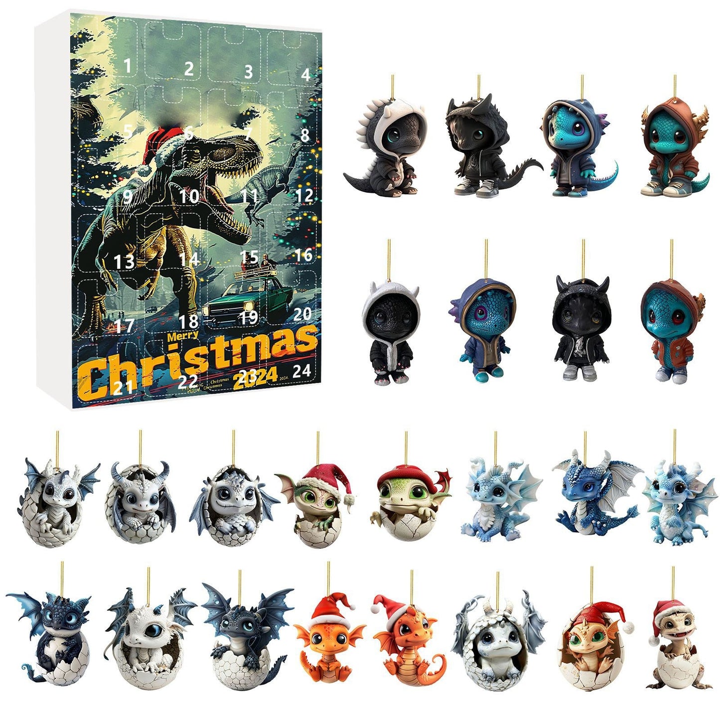 Cute Dragon Baby Christmas Countdown Blind Box Holiday Decoration