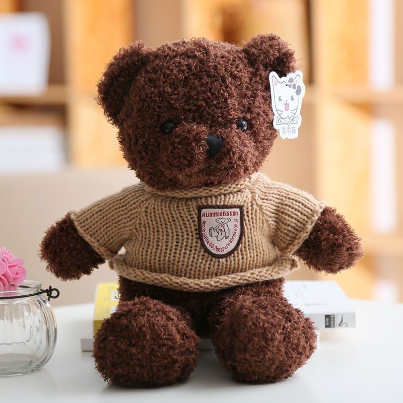 Cute Dressed Plush Teddy Bear Doll, Soft Stuffed Animal Toy for Gift (Multiple Styles & Sizes)