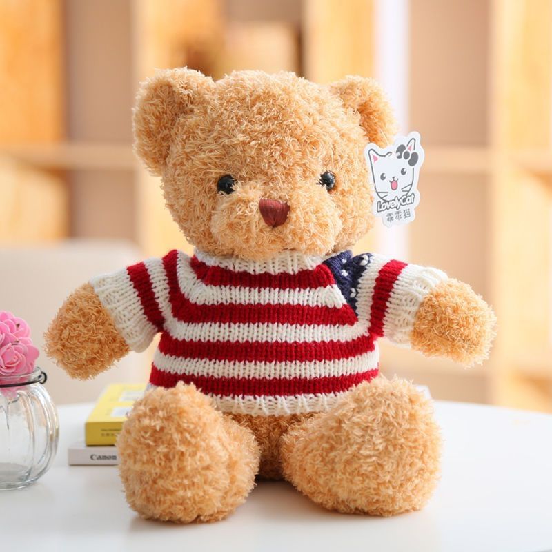 Cute Dressed Plush Teddy Bear Doll, Soft Stuffed Animal Toy for Gift (Multiple Styles & Sizes)