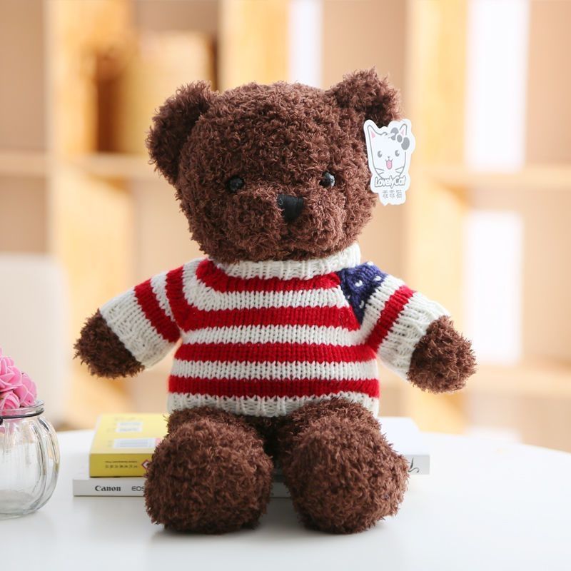 Cute Dressed Plush Teddy Bear Doll, Soft Stuffed Animal Toy for Gift (Multiple Styles & Sizes)