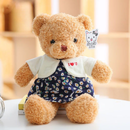 Cute Dressed Plush Teddy Bear Doll, Soft Stuffed Animal Toy for Gift (Multiple Styles & Sizes)