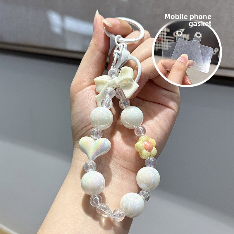 Cute Flower Bow Beaded Key Chain