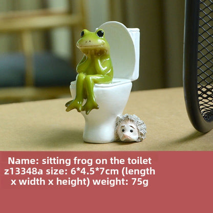 Cute Frog Resin Decorations for Desk and Garden