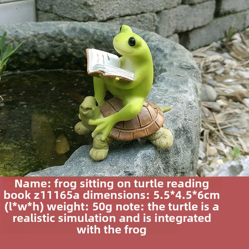 Cute Frog Resin Decorations for Desk and Garden