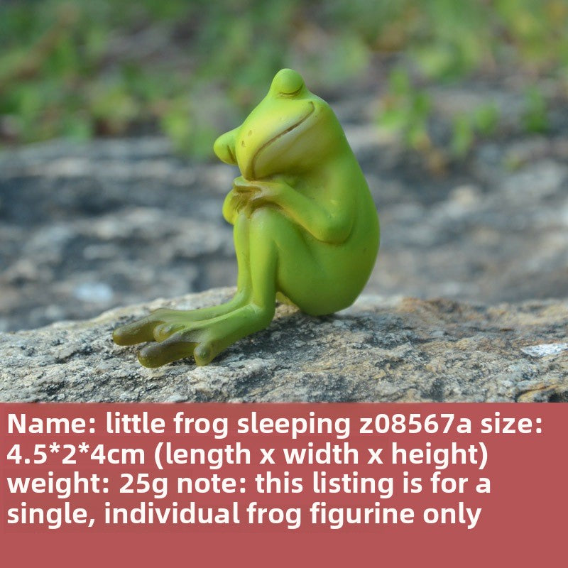 Cute Frog Resin Decorations for Desk and Garden