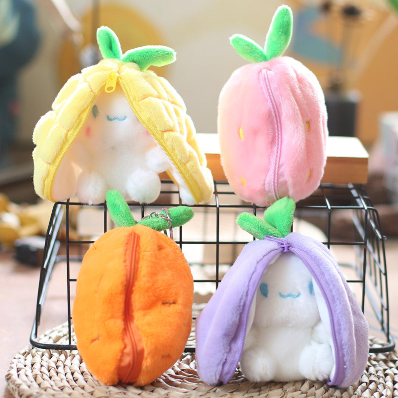 Cute Fruit Animal Plush Keychain Charm