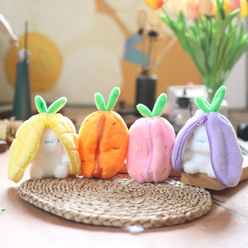 Cute Fruit Animal Plush Keychain Charm
