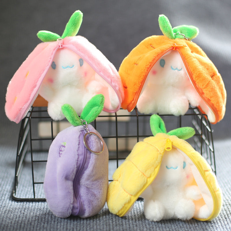 Cute Fruit Animal Plush Keychain Charm