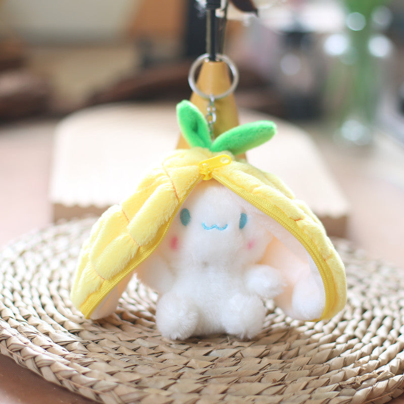 Cute Fruit Animal Plush Keychain Charm