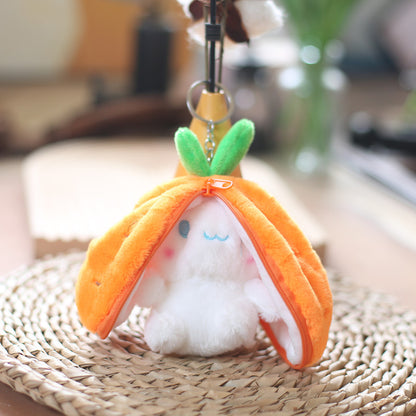Cute Fruit Animal Plush Keychain Charm