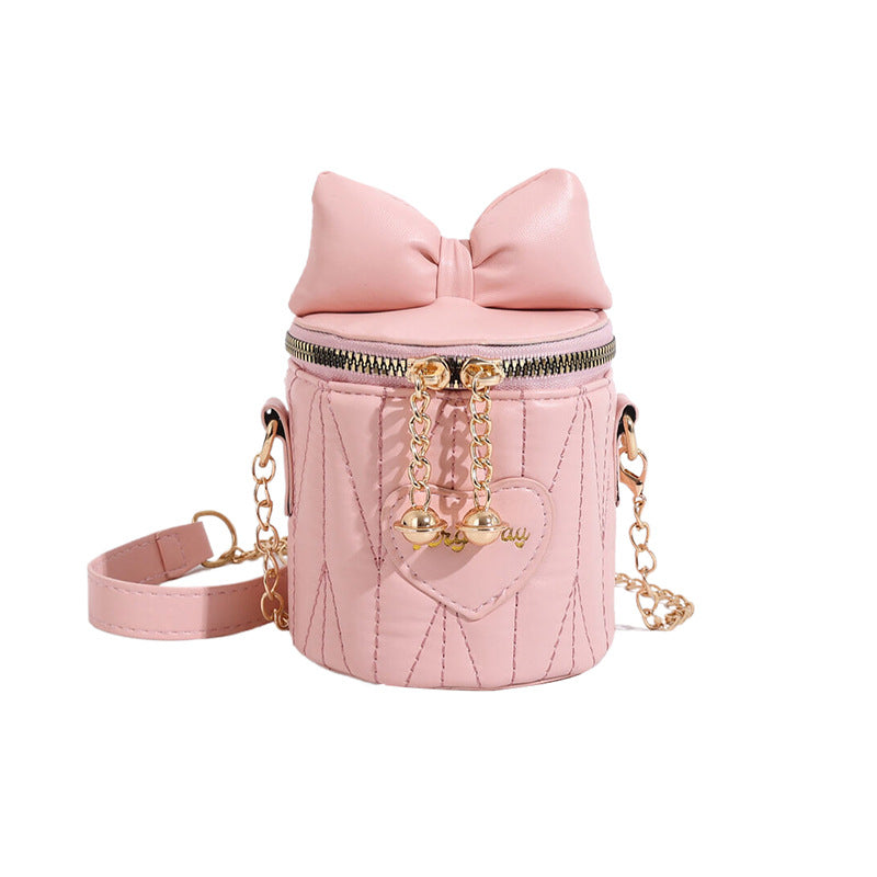 Cute Girl Bag Bowknot Chain Lingerie Bucket Bag