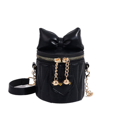 Cute Girl Bag Bowknot Chain Lingerie Bucket Bag