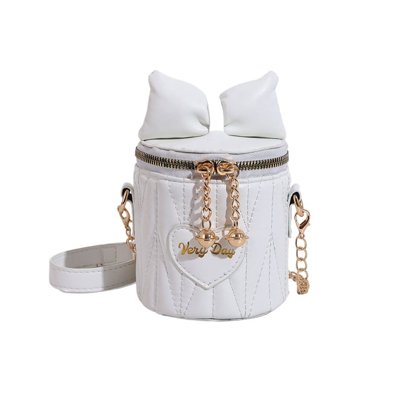 Cute Girl Bag Bowknot Chain Lingerie Bucket Bag