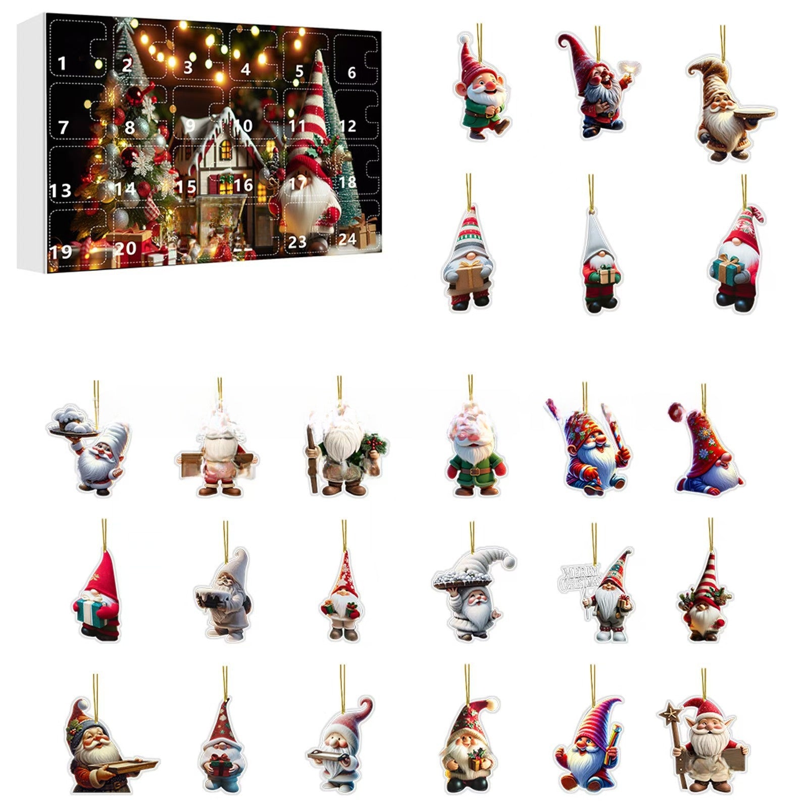 Cute Gnome Acrylic Hanging Ornament Christmas Blind Box