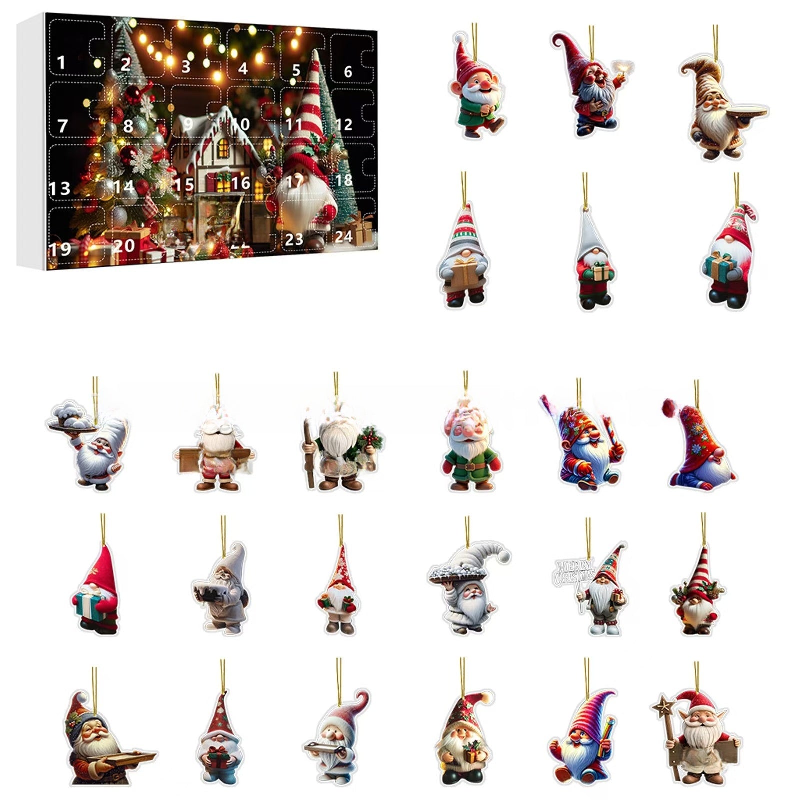Cute Gnome Acrylic Hanging Ornament Christmas Blind Box