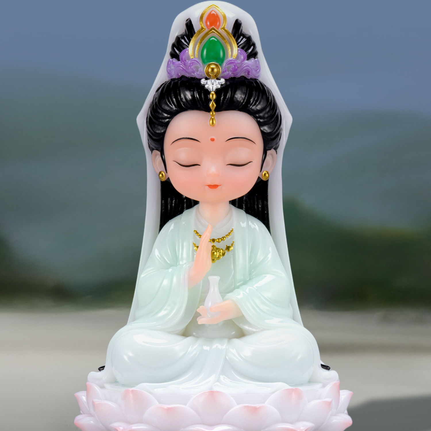 Cute Guanyin Bodhisattva Desktop Decoration