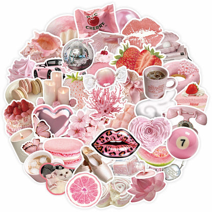 Cute Items Pink Stickers for Journals
