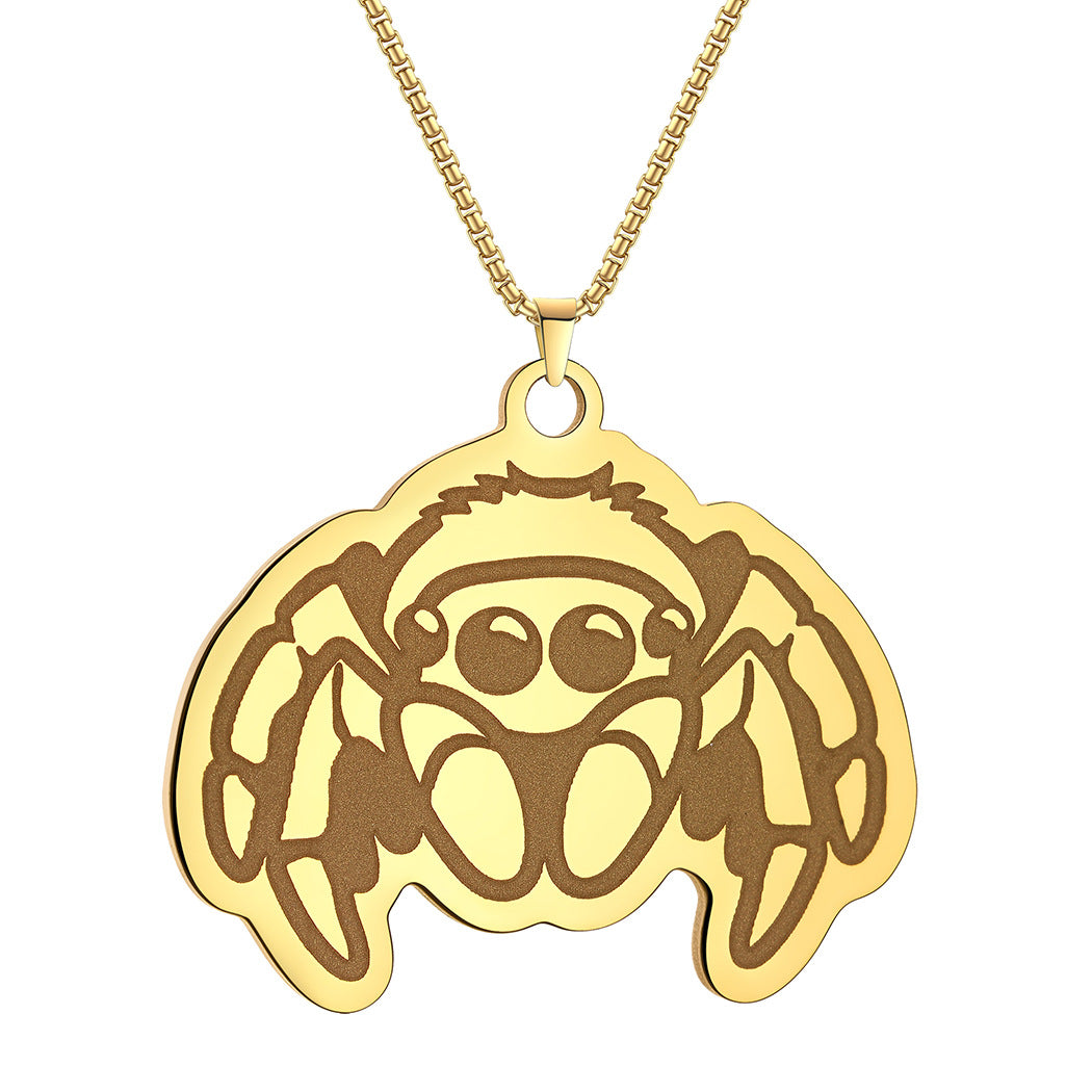 Cute Jumping Spider Design Stainless Steel Necklace