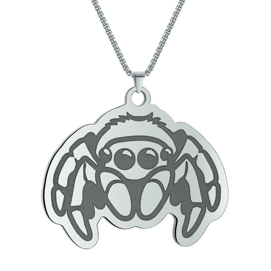 Cute Jumping Spider Design Stainless Steel Necklace