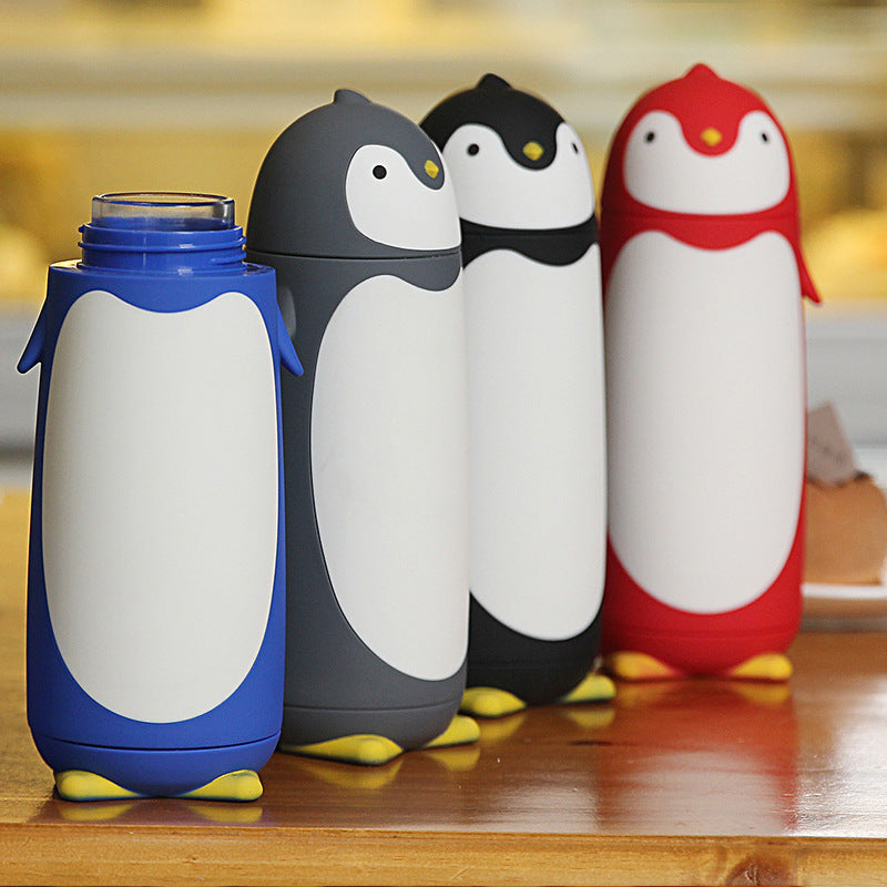 Cute Penguin Double-Layer Glass Cup