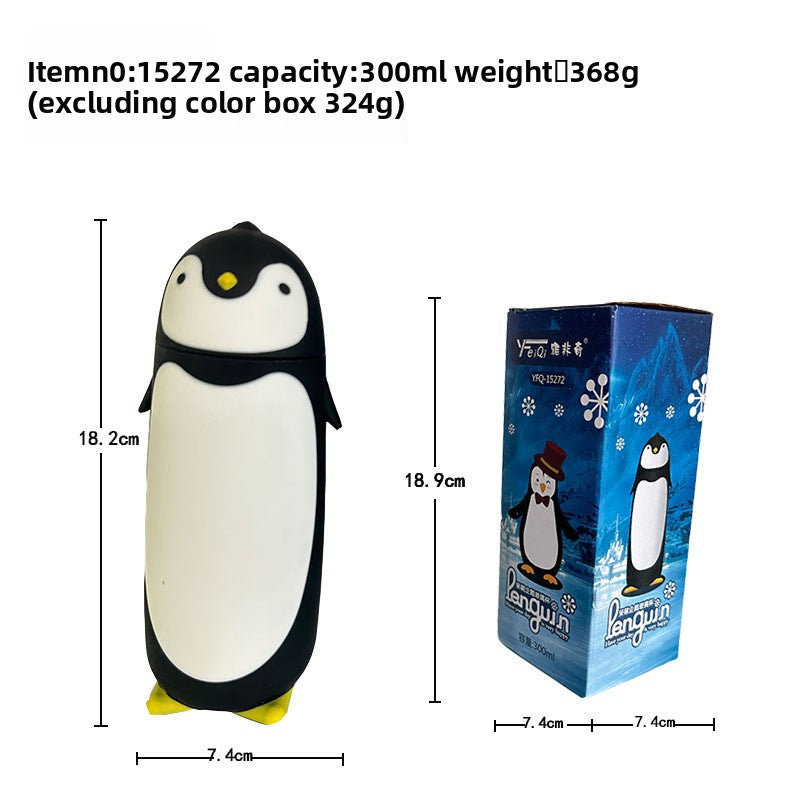 Cute Penguin Double-Layer Glass Cup
