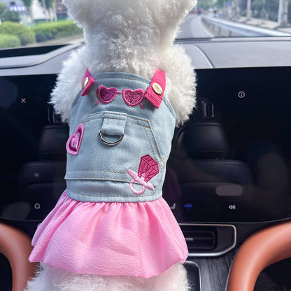 Cute Pet Denim Skirt for Small Dogs