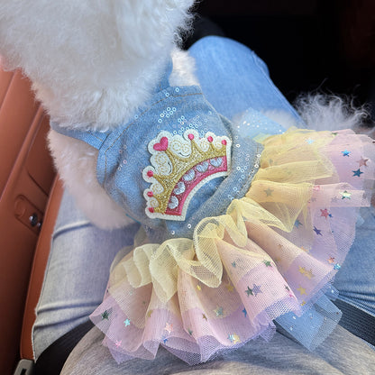 Cute Pet Denim Skirt for Small Dogs