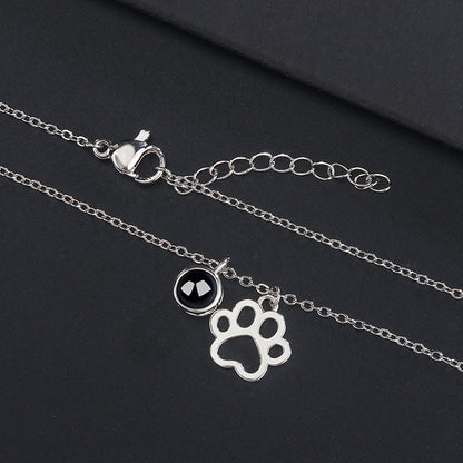 Cute Pet Paw Projection Necklace