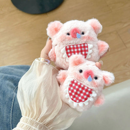 Cute Pig Plush Silicone Earphone Case